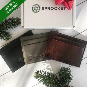 Cartera de piel con tarjetero y 5 ranuras para tarjetas, 3 colores, protección RFID