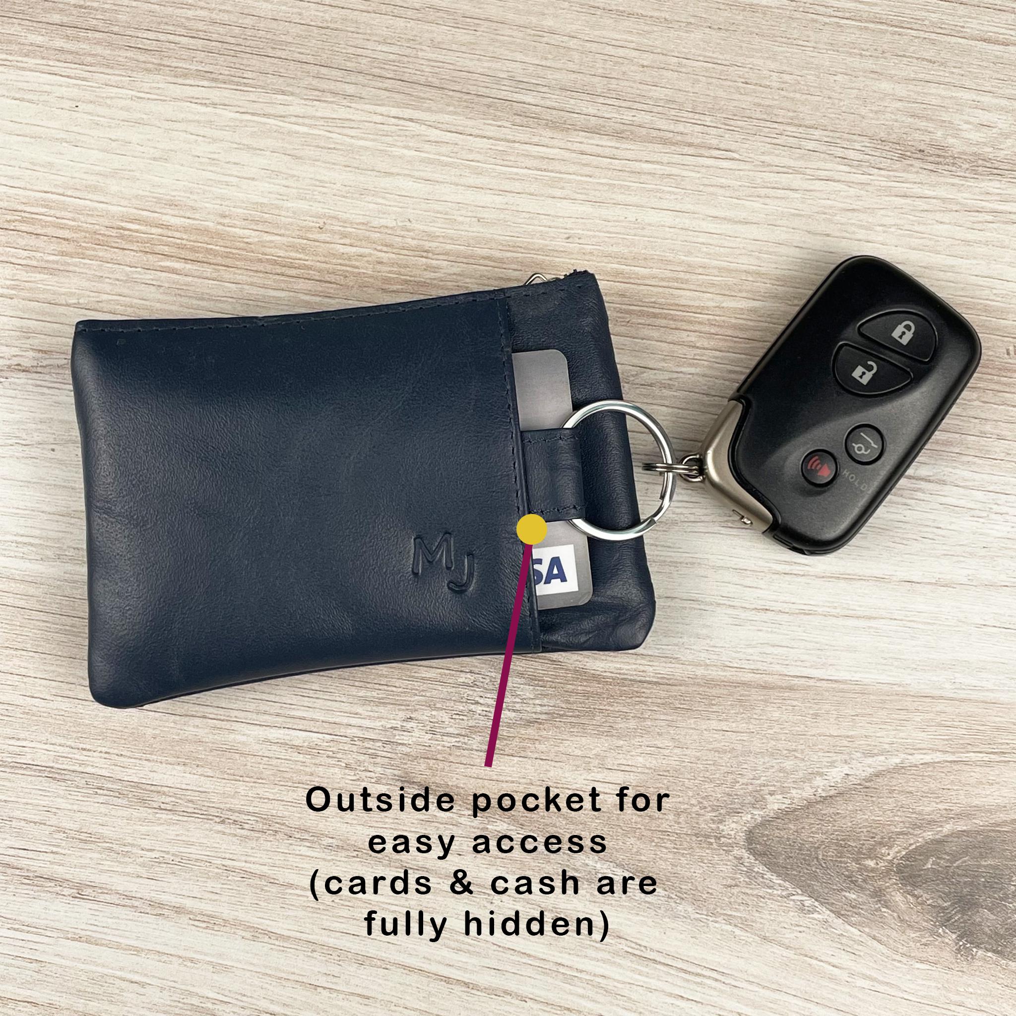 Mini Wallet Key Mini Leather Card Wallet With Key Ring - Etsy
