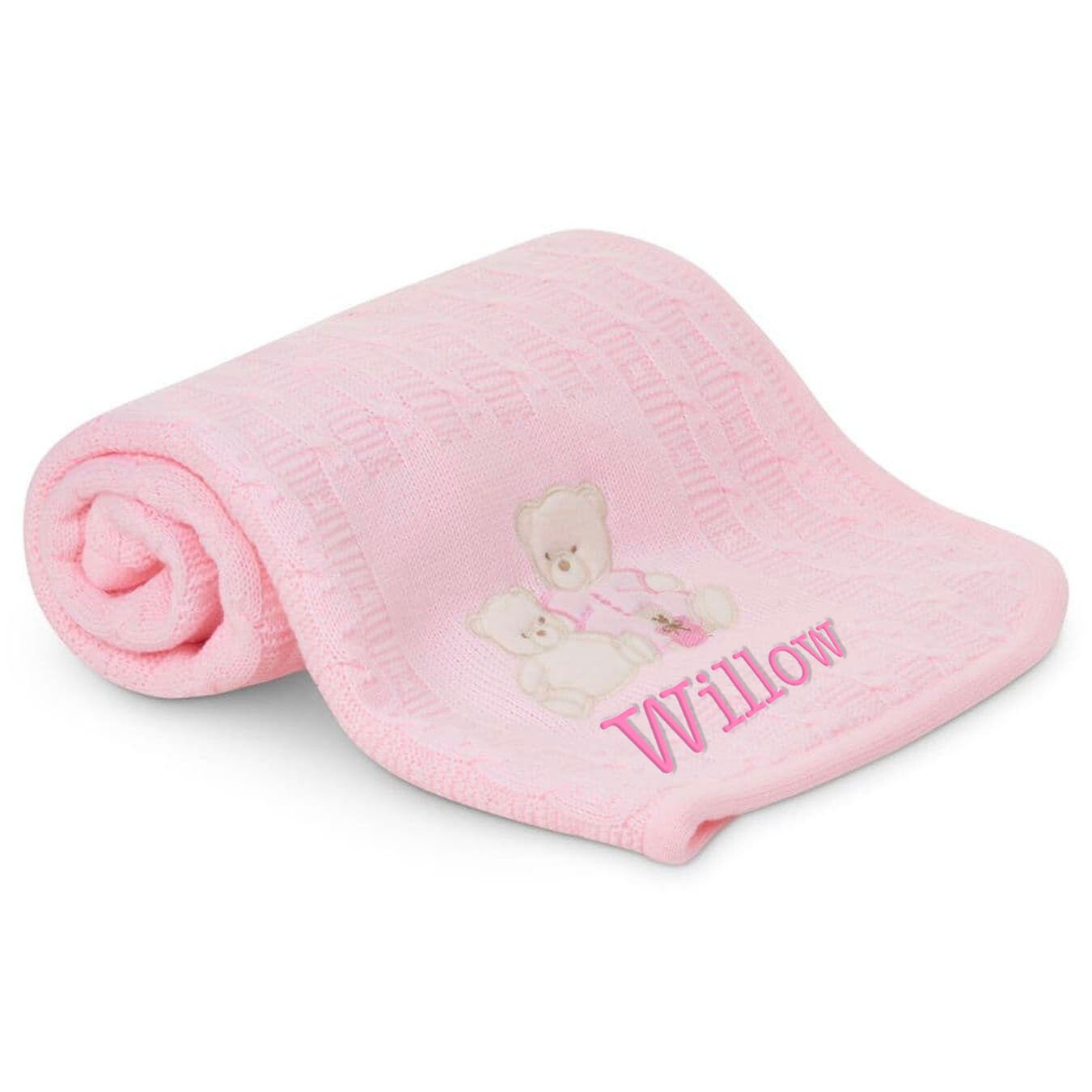 Personalised 3 Bears Baby Pink Blanket Etsy UK