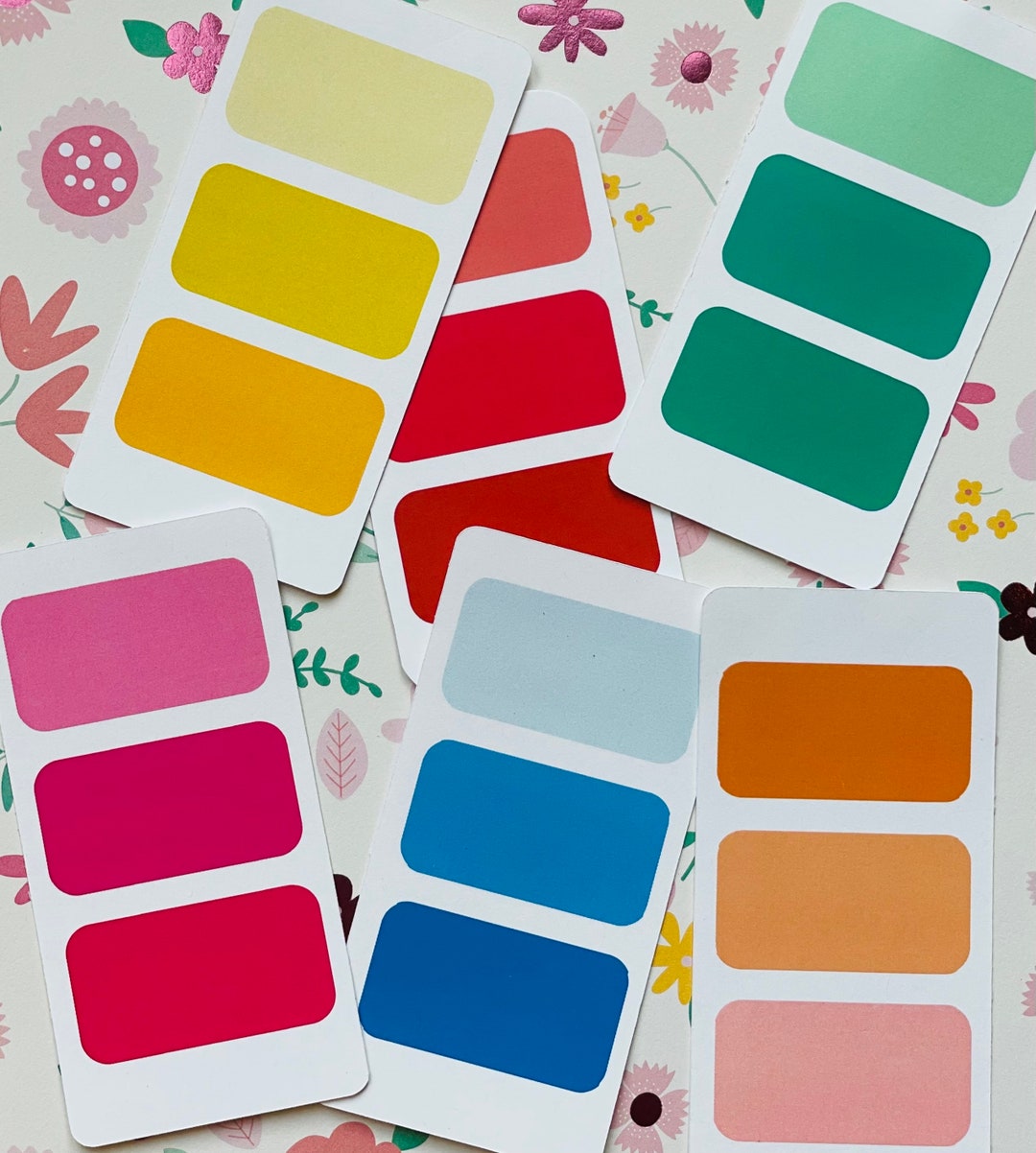 Colorful Printable Paint Chip Ephemera: Digital Download Files for ...