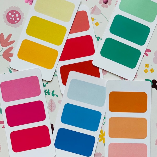 Colorful Printable Paint Chip Ephemera: Digital Download Files for Scrapbooking, Junk Journals, and More!