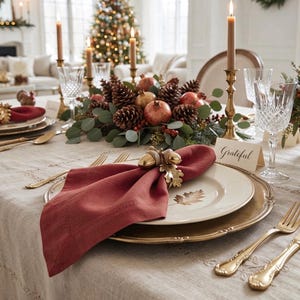 Custom Linen Blend Napkins in 34 Colors, Textured Cloth Napkins for Everyday Dining, Weddings, Holidays & Elegant Table Settings