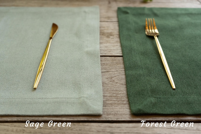 Stain Resistance Table Placemat Set of 4 6 8 10 12, Linen Textured solid color Placemats, washable fabric place mats for dining table 14x18"