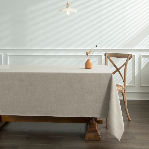 Personalizar mantel de gran tamaño / Mantel texturizado de lino / Cubierta de mesa ovalada redonda rectangular resistente al agua / A prueba de derrames