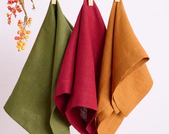 Custom Luxury French Linen Napkins, Set of 2/4/6/8/10, 19"x19" Eco-Friendly, Soft for Weddings, Dinner Parties, or Daily Use