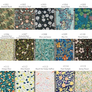 Cotton Table Placemat 4 6 8 12, Rectangle Placemats Gift for Mom, Large or Small Size, Scottish Thistle by William Morris image 3