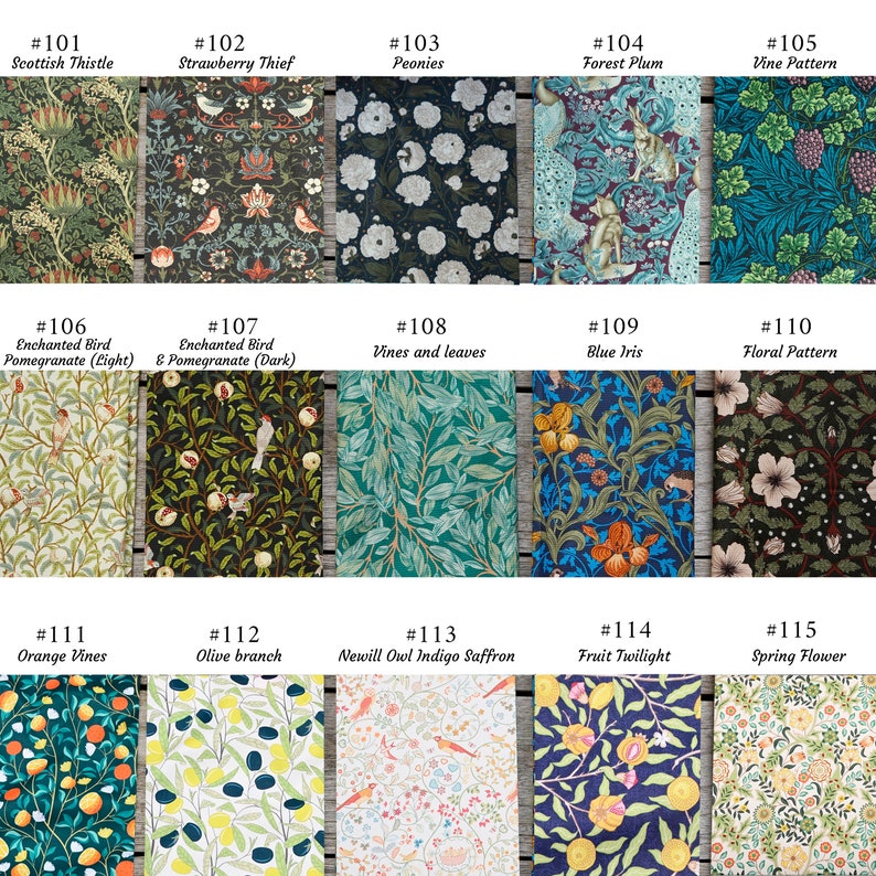 Cotton Table Placemat 4 6 8 12, Rectangle Placemats Gift for Mom, Large or Small Size, Scottish Thistle by William Morris image 3