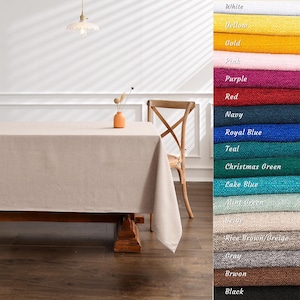 Spring Custom Rectangle Tablecloth | Linen Textured Stain Resistant Tablecover | Spill-Proof & Scratch Resistant