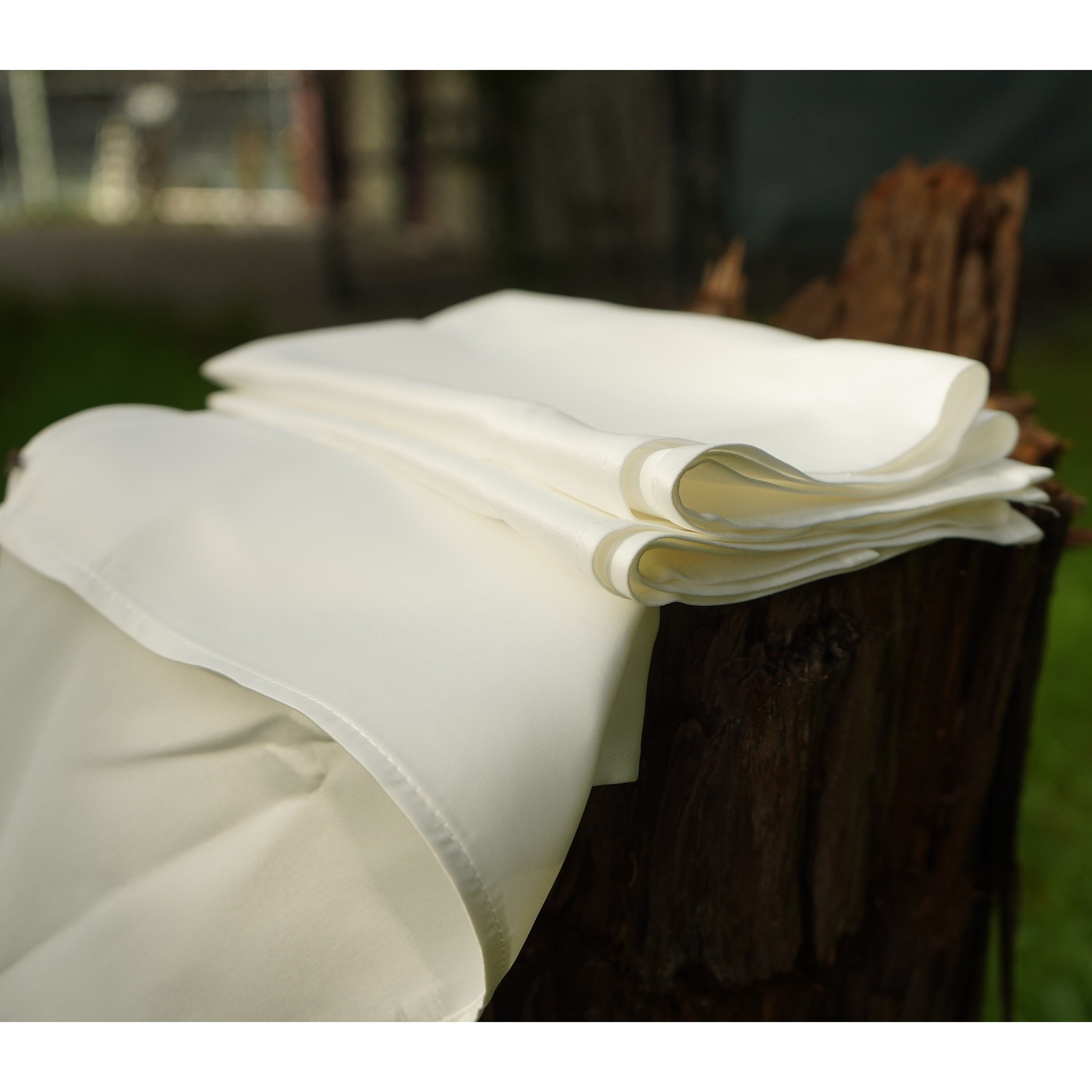 Spring sale Off White Satin Tablecloth SpillProof Table Cover Anniversary Baby Shower Bridal Shower Tea Party