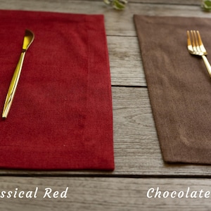Stain Resistance Table Placemat Set of 4 6 8 10 12, Linen Textured solid color Placemats, washable fabric place mats for dining table 14x18"
