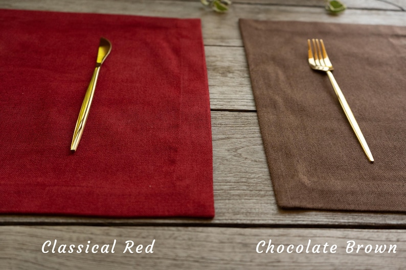 Stain Resistance Table Placemat Set of 4 6 8 10 12, Linen Textured solid color Placemats, washable fabric place mats for dining table 14x18"