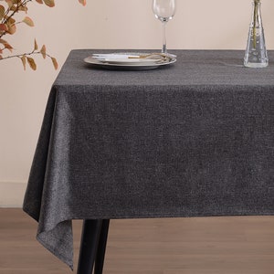 Gray Stain Resistance Tablecloths Made from Recycled Plastic | Custom Size Table Cloth |  Spill-Proof & Scratch Resistant Table Cover