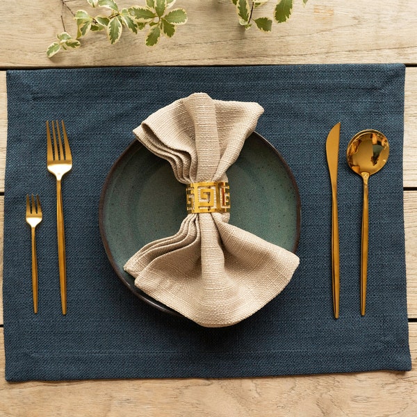 Spring Linen Textured Napkins Set of 4 6 8 10 | Oversized Table Napkins | Scratch Resistant & Easy Care 19x19inch