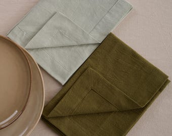 Wedding Napkins Bulk, Cotton Linen Blend Dinner Napkins, Off White or Natural Clean Hem Napkins, 22x22 Formal Table Setting