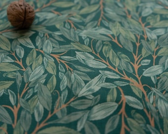William Morris KELMSCOTT Vines & Leaves Fabric - Premium Quality Pure Cotton, 56&quot; Width, Medium-Weight Home Decor - By The Yard