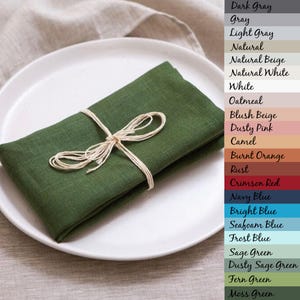 Custom Size French Natural Linen Napkins Set of 4 6 8 10, Soft Lightweight Napkins for Everyday Use, Reusable Fabric, 19×19inches 2Pcs