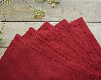 Customized Large Stain Resistance Table Placemat Set of 4 6 8 10 12, Linen Textured Table Placemats |  Easy Care, Washable Placemats