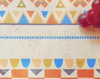 Bohemian Style Waterproof Oilcloth Style Tablecloth, Stain-Resistant, Easy-Care, Spill-Proof Table Cover, Vintage Style Summer Decor