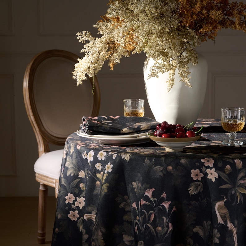 extra wide
Morris tablecloth
dark floral
custom tablecloth
wedding tablecloth
farmhouse decor
thistle print cloth
large tablecloth
rectangle tablecloth
round tablecloth
Christmas table
round oval
LinenTextured fabric