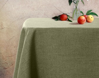Tablecloth | Textured Water Resistant Tablecloth | Rectangle & Square Table Cover | Custom Size Table Cloth | Spill-Proof Scratch-Resistant