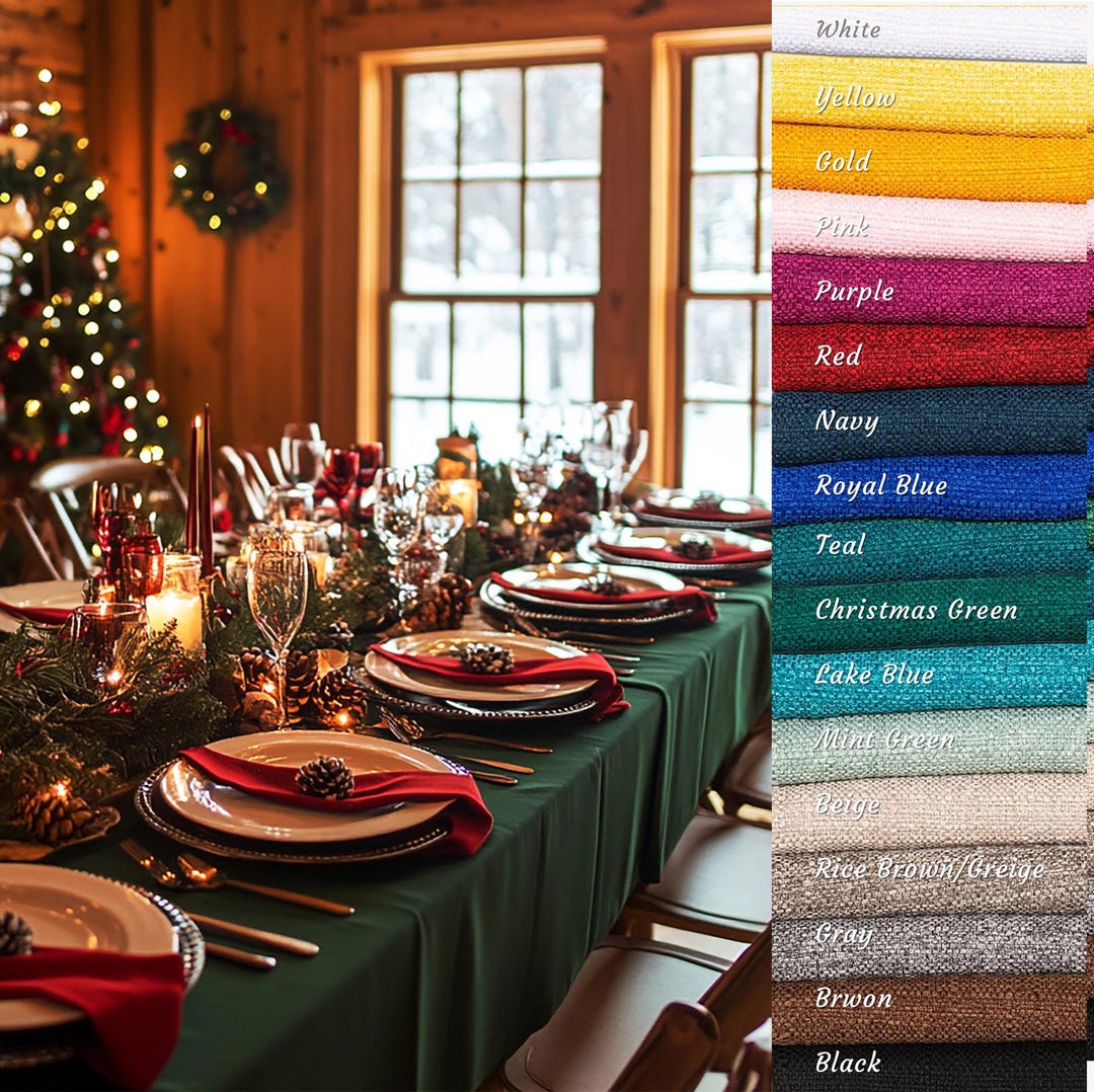 Christmas Rectangular Tablecloth | Waterproof & Stain-Resistant | 150x220cm Holiday Party Table Cover With Festive Print