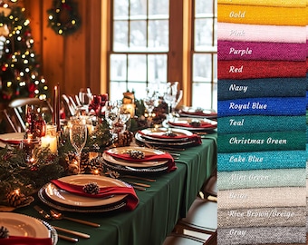 Small Size Rectangle Tablecloth, Custom  Linen Textured Stain Resistant Table Cover, Spill-Proof &Scratch Resistant, Thanksgiving Tablecloth