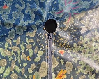 Custom Size Outdoor Tablecloth with Umbrella Hole or Zipper – Waterproof, Stain-Resistant, Botanical & Boho Summer Decor for Patio