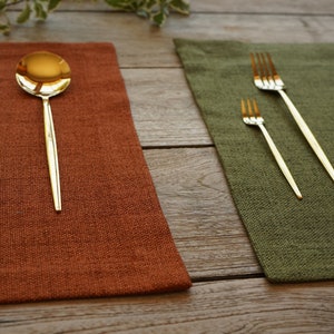 Customizable Placemats | Linen Texture Stain Resistance Table Placemat Set of 4 6 8 10 12 | Washable |  Easy Care