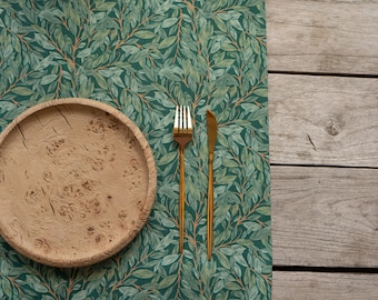 Custom Size Cotton Tablecloth, Square Round or Rectangle Table Cover, Vines and Leaves by William Morris, Mother's Day Gifts