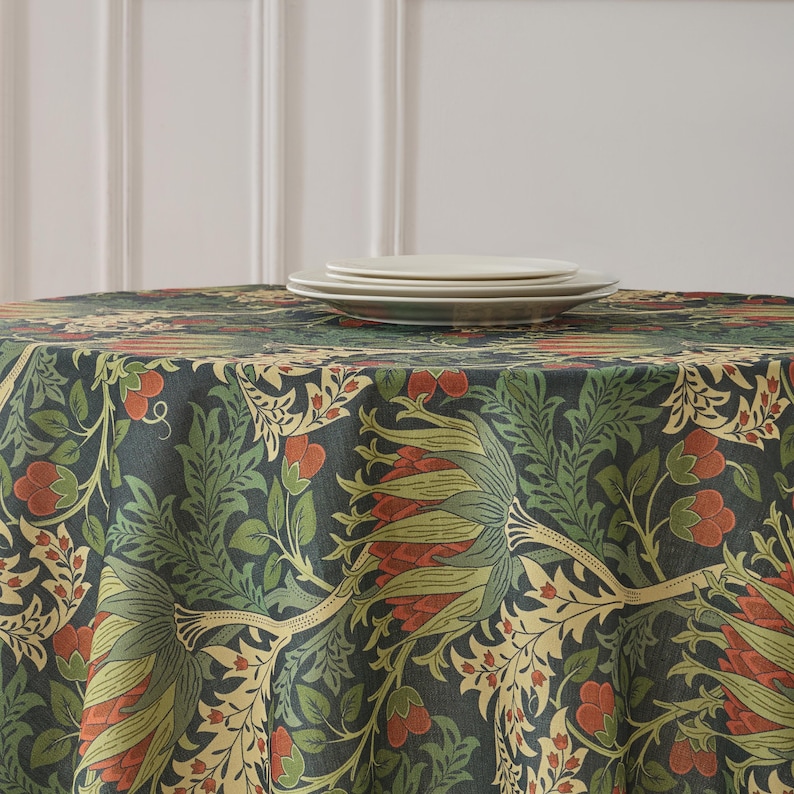 extra wide
Morris tablecloth
dark floral
custom tablecloth
wedding tablecloth
farmhouse decor
thistle print cloth
large tablecloth
rectangle tablecloth
round tablecloth
Christmas table
round oval
LinenTextured fabric