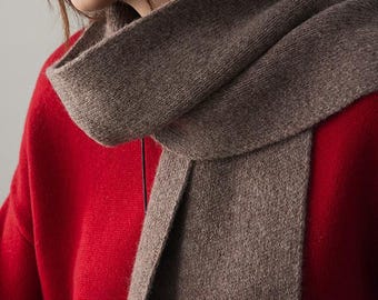 Custom Embroidered Merino Wool Scarf - Personalized Monogram, Soft Winter Wrap for Him or Her