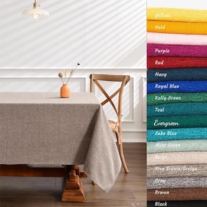 Custom Rectangle Tablecloth | Linen Textured Stain Resistant Tablecover | Spill-Proof & Scratch Resistant