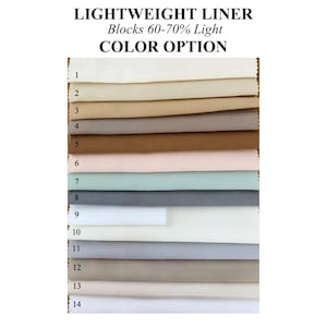 Blackout Liner for Curtains, Choose Lightweight or Heavyweight, Custom Size & Color, Add to Your Drapes