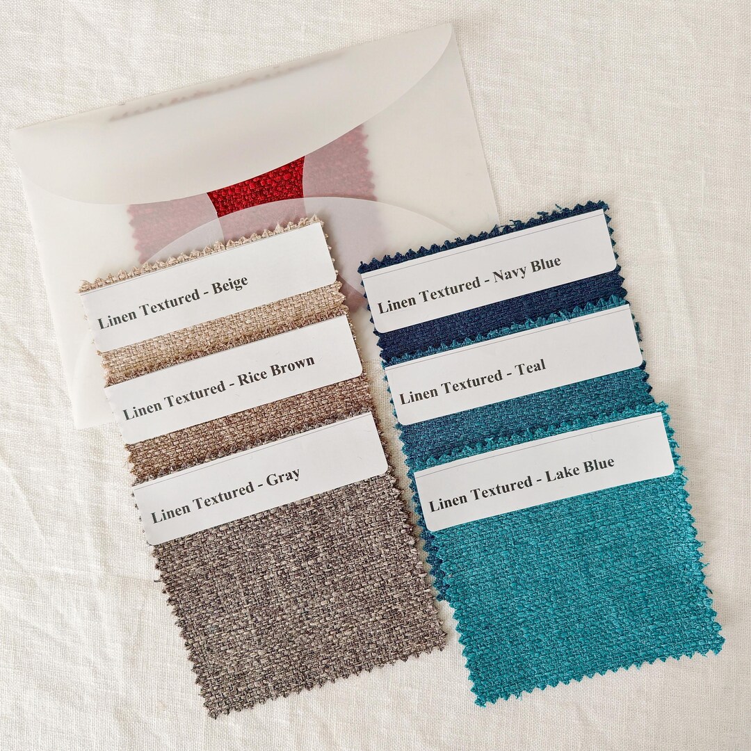 Texture Linen Samples Fabric Swatch – Linen-textured, French Natural Linen & Cotton Samples ...