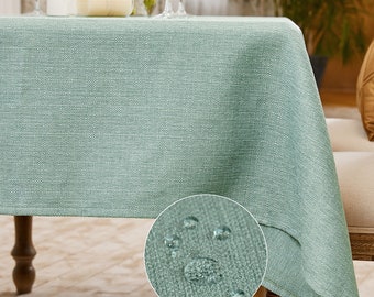 Linen Textured Stain Resistance Table Cloth| Custom Size Table Cloth| Spill-Proof & Scratch Resistant