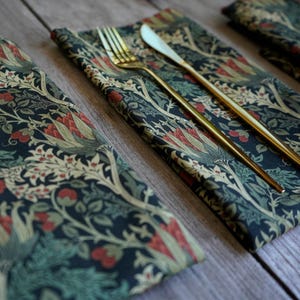 Cotton Table Placemat 4 6 8 12, Rectangle Placemats Gift for Mom, Large or Small Size, Scottish Thistle by William Morris image 5