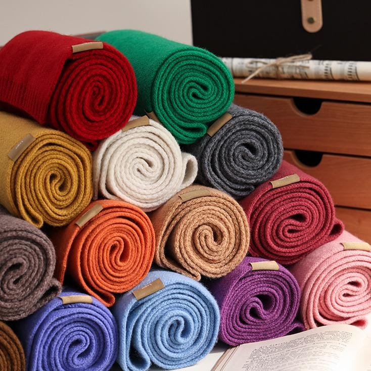 パーソナライズされたスカーフ - 100%メリノウールスカーフ、無地