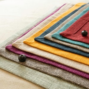Stain-Resistance fabric Placemat Set of 4 6 8 10 12, Linen Textured solid color Placemats, washable table place mats for dining table 14x18"