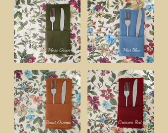 Natural Linen Napkins for Heritage Floral Tablecloth, Elegant Dinner Napkins