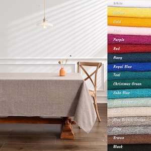 Nappe rectangulaire printanière petite taille | Nappe de table texturée résistante aux taches en lin | Résistant aux éclaboussures et aux rayures