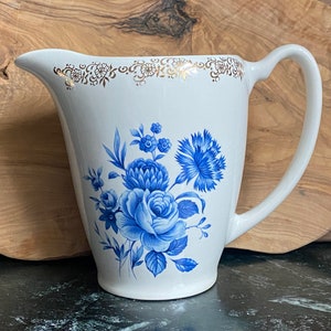 Lord Nelson Pottery Blue and White Cream, Milk, Gravy Pitcher