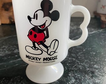 Mickey Mouse Milk Glass Cup