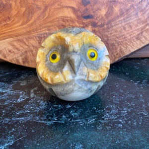 Quirky Hand-carved Alabaster Owl, Italy