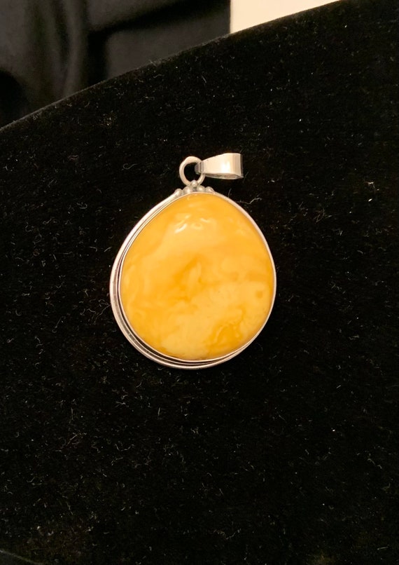 Bright Yellow Jasper Sterling Silver Pendant