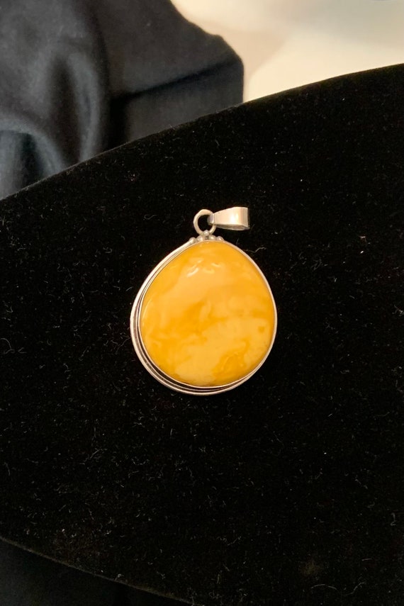Bright Yellow Jasper Sterling Silver Pendant - image 2