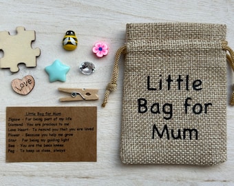 Little Bag for Mum, Keepsake Gift Bag, Sentimental Charms, Mother's Day