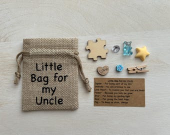 Keepsake Bag for Uncle, Birthday Gift, Symbolic Charms, Love, Guidance, Appreciation