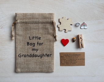 Granddaughter Keepsake Charm Bag, Sentimental Token Gift