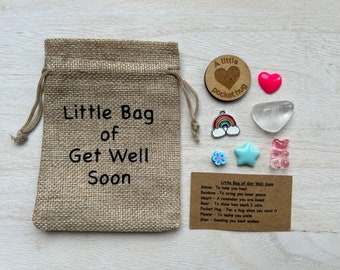 Get Well Soon Charm Keepsake Gift, Positivity Token Bag