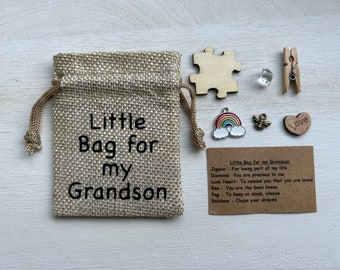 Little Bag for my Grandson, Birthday Gift, Thoughtful Gift, Token Gift, Keepsake, Gifts for Him